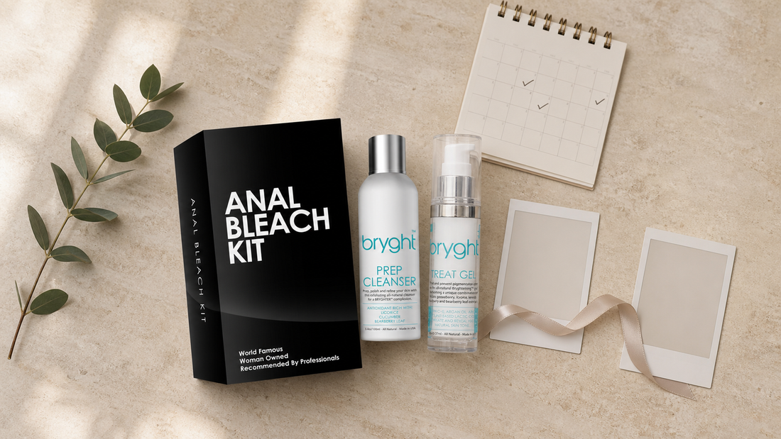 Bryght Anal Bleaching Kit with a calendar and progress photos