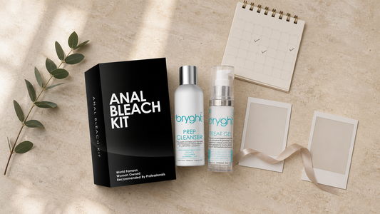 Bryght Anal Bleaching Kit with a calendar and progress photos