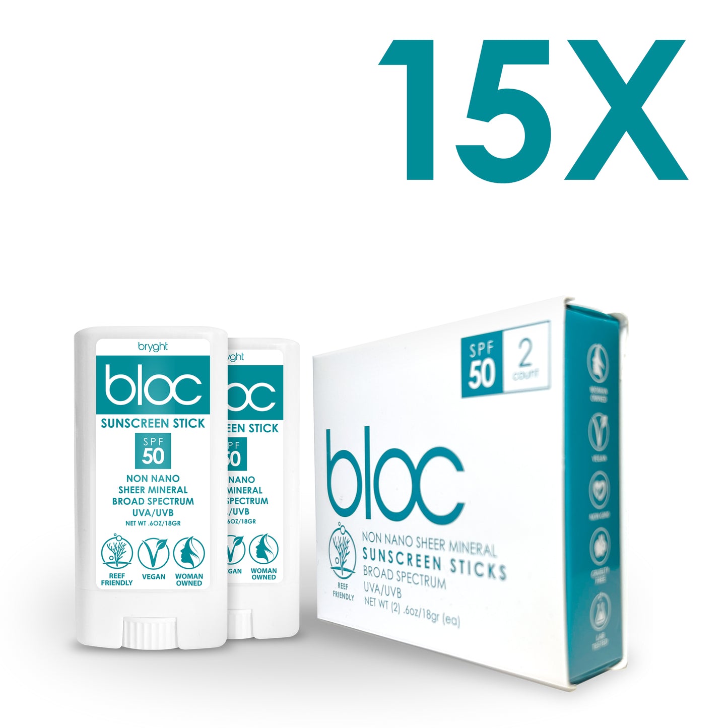 Bloc Mineral Sunscreen Sticks SPF 50 Pro Retail Bundles