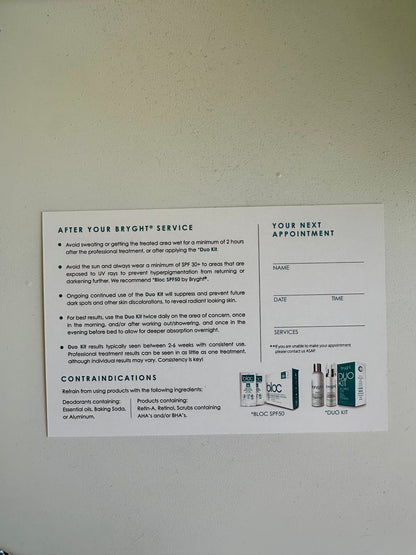 Client Aftercare Card