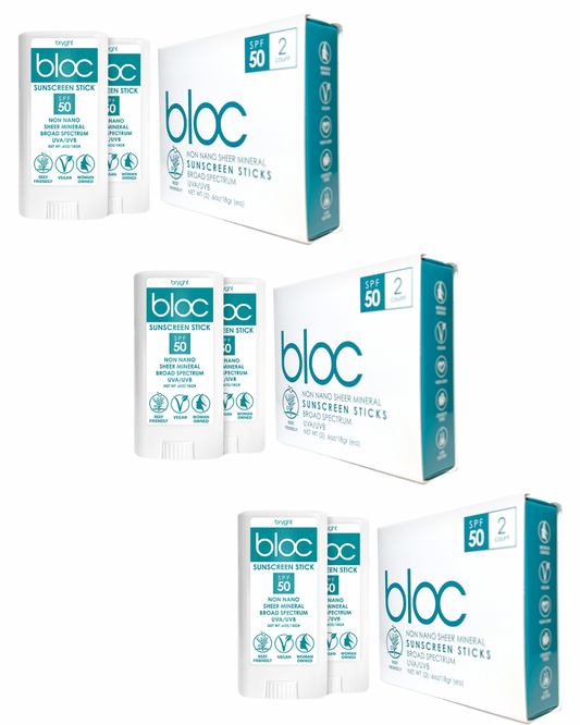 Bloc Mineral Sunscreen Sticks SPF 50 - 3 Pack Promo
